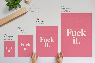 Premium wall art Pink background white letters modern style
