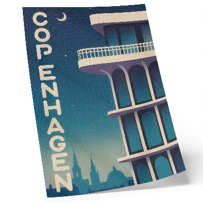 Art print Evening city modern architecture