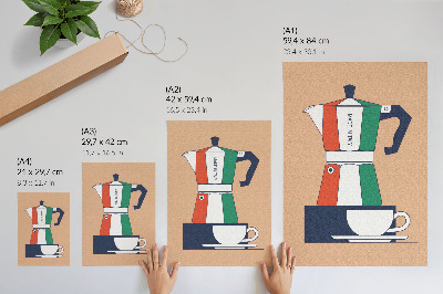 Art print Colorful cafeteria, Italian colors, modern atmosphere