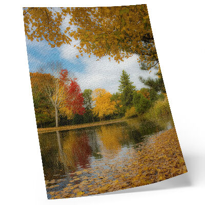 Premium wall art Colorful trees by the lake, autumn mood