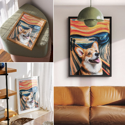 Decorative poster Dynamic colors, bold contrasts, cute dog