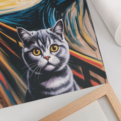 Art print A cat against the backdrop of an expressive landscape