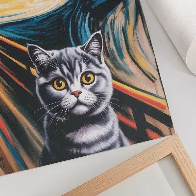 Art print cat against an expressive landscape