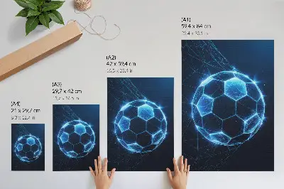 Premium wall art digital geometric ball with light lines