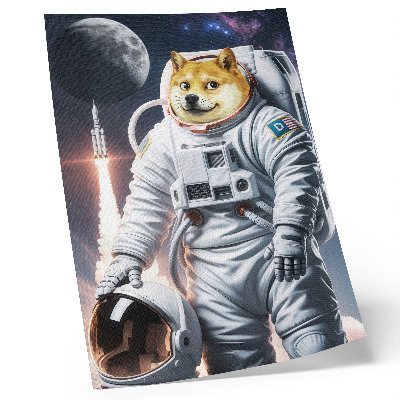 Poster Dog in a spacesuit, space rocket, moon outfit