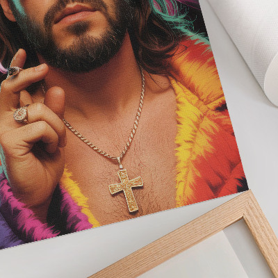 Art print Intense colors, contrasting retro patterns
