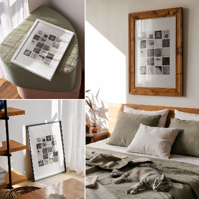 Premium wall art Black and white geometric patterns in an artistic form