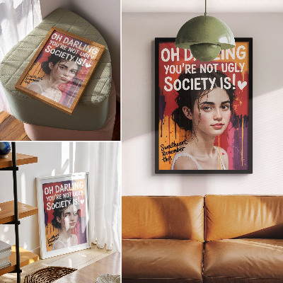 Poster Motivation, energy, dynamism, woman portrait