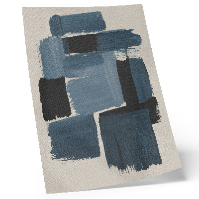 Premium wall art Blue brush strokes contrast modern