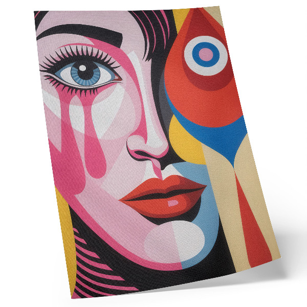 Decorative poster Colorful abstract shapes eye face