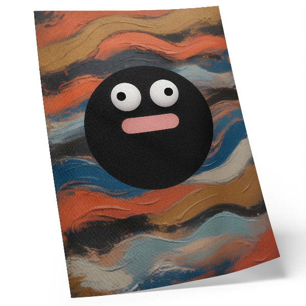 Premium wall art A black figure on a colorful background in a dynamic style