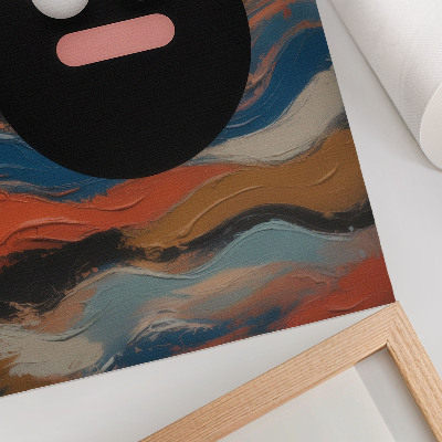 Premium wall art A black figure on a colorful background in a dynamic style