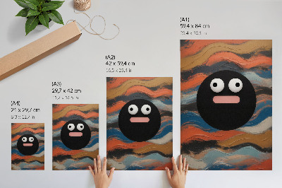 Premium wall art A black figure on a colorful background in a dynamic style