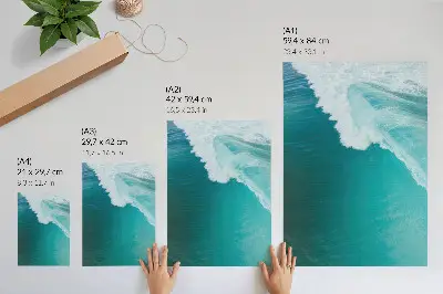 Poster turquoise ocean waves with a calm and harmonious atmosphere