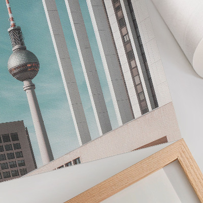 Decorative poster Minimalist tower, modern buildings, blue sky