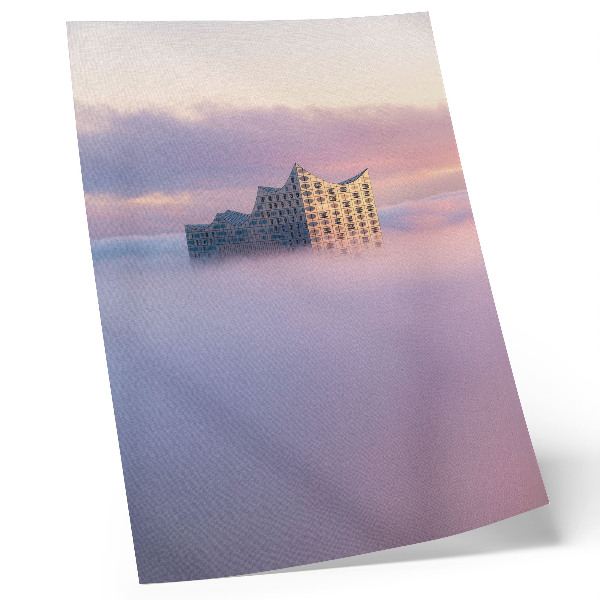 Poster Modern architecture surrounded by fog