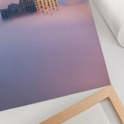 Poster Modern architecture surrounded by fog