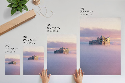 Poster Modern architecture surrounded by fog