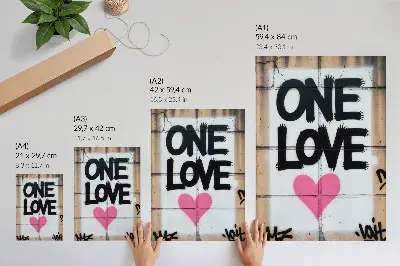Premium wall art graffiti text heart on a concrete wall