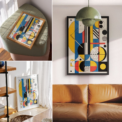 Premium wall art Geometric patterns in contrasting colors