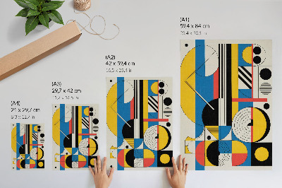 Premium wall art Geometric patterns in contrasting colors