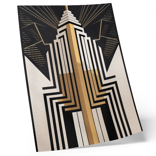 Decorative poster Architectural lines, elegant gold accents
