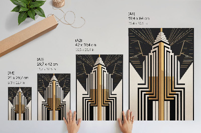 Decorative poster Architectural lines, elegant gold accents