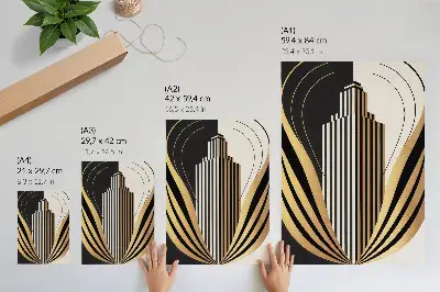 Decorative poster architecture lines featuring contrasts of elegance and modernity