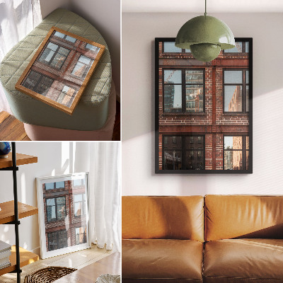 Art print Brick facade modern reflections composition