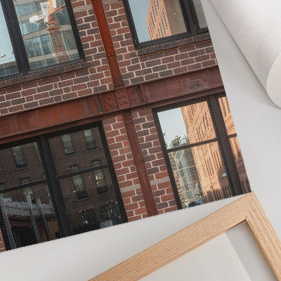 Art print Brick facade modern reflections composition