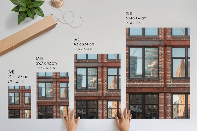 Art print Brick facade modern reflections composition
