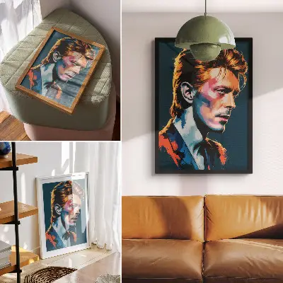 Pop art portrait wall art with dynamic colors