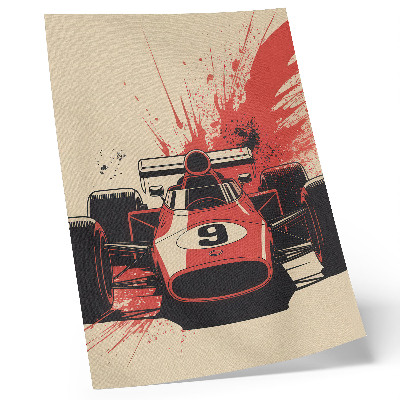 Premium wall art Red and black racing car in motion