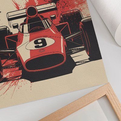 Premium wall art Red and black racing car in motion