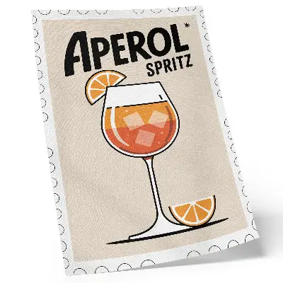 Aperol drink decorative poster with orange background