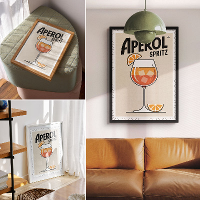 Decorative poster Aperol drink orange background