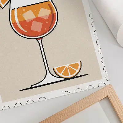 Aperol drink decorative poster with orange background