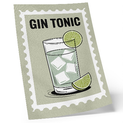 Poster The inscription GIN TONIC green and white elements