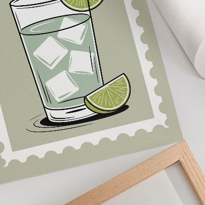 Poster The inscription GIN TONIC green and white elements