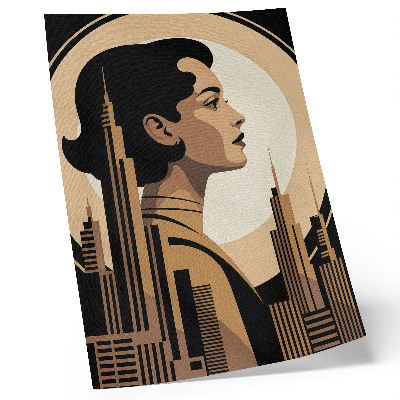Decorative poster Silhouette of a woman surrounded by skyscrapers
