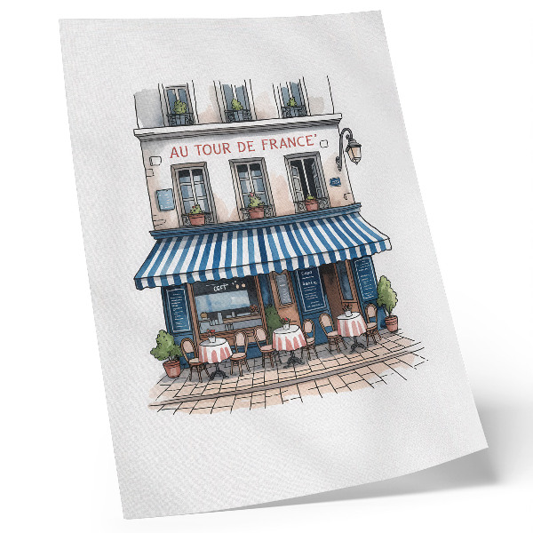 Poster A charming French café with an atmospheric terrace