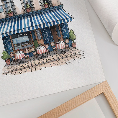 Poster A charming French café with an atmospheric terrace