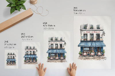 Poster A charming French café with an atmospheric terrace