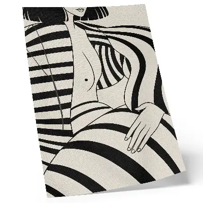 Art print black and white geometric stripes