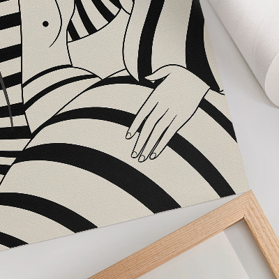 Art print Black and white geometric stripes elegance