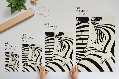 Art print Black and white geometric stripes elegance