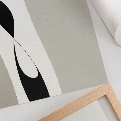 Premium wall art black and white lines with smooth contrasts