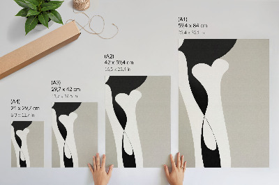 Premium wall art Black and white lines, smooth contrasts
