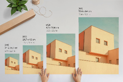 Decorative poster Geometric architecture beige facade