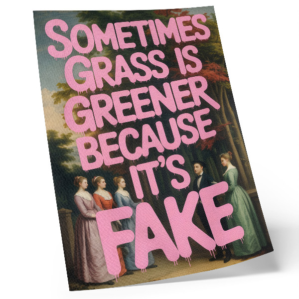 Decorative poster Pink inscription forest characters elegance humor